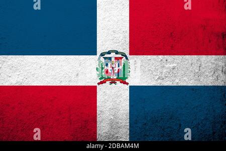 National flag of Dominican Republic. Grunge background Stock Photo