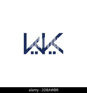 letter wk simple geometric flat design real estate symbol logo vector Stock Vector