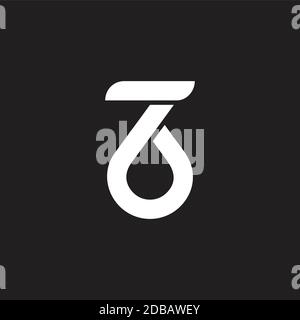abstract number 76 curves geometric line logo vector Stock Vector