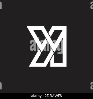 letter yi simple geometric line linked logo vector Stock Vector