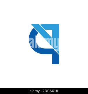 abstract letter qv colorful simple geometric logo vector Stock Vector