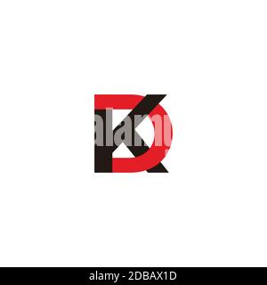 letter kd linked overlap colorful simple logo vector Stock Vector