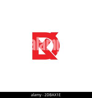 abstract letter dy overlapping flat logo vector Stock Vector