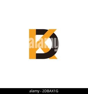 letter dk linked colorful simple logo vector Stock Vector