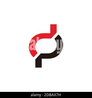 abstract letter dp simple geometric line logo vector Stock Vector