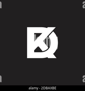 abstract letter kd overlapping flat logo vector Stock Vector