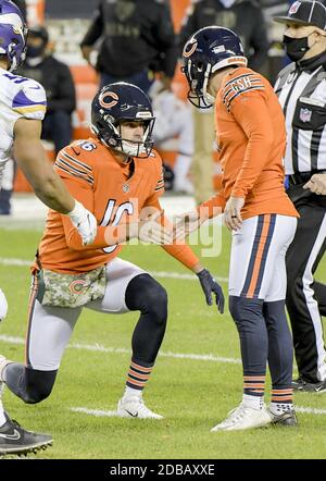 Chicago Bears kicker Cairo Santos (2) talks with Seattle Seahawks