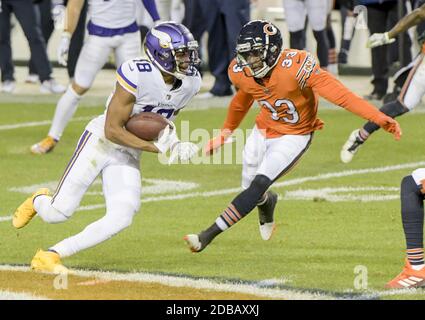 Minnesota Vikings wide receiver Justin Jefferson walks off the field after  an NFL football game against the Chicago Bears, Sunday, Jan. 8, 2023, in  Chicago. (AP Photo/Kamil Krzaczynski Stock Photo - Alamy