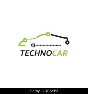 Car technology logo design symbol vector template. Stock Vector