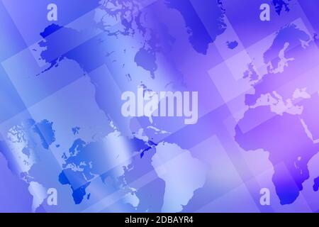Blue abstract digital world map Stock Photo