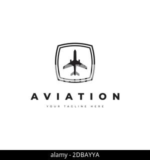 Aviation logo design vector template.Airplane element symbol Stock Vector