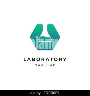 Laboratory symbol logo design vector template Stock Vector