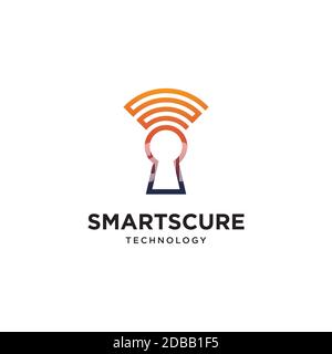 Digital security logo design vector template Stock Vector