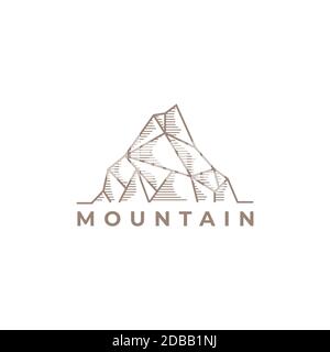 Mountain logo design template.creative stones icon vector Stock Vector