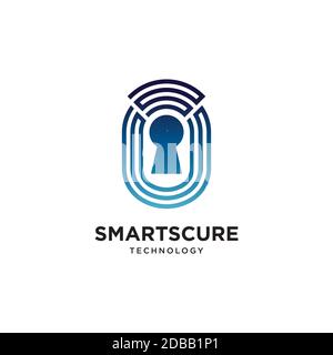 Digital security logo design vector template Stock Vector