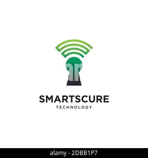 Digital security logo design vector template Stock Vector