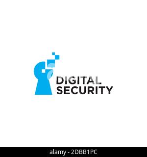 Digital security logo design vector template Stock Vector