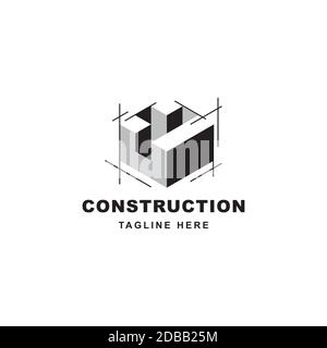 Construction logo design symbol vector template.Architect illustration icon Stock Vector