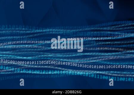 Binary code on blue background Stock Photo