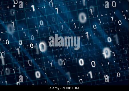 Binary code on blue background Stock Photo