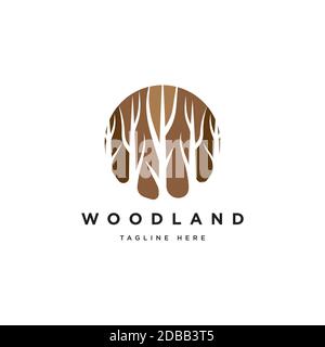 Wood symbol logo illustration vector template. Stock Vector