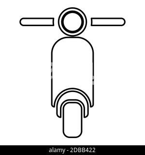 Scooter Motorcycle Motobike Delivery concept Moped Shipping icon outline black color vector illustration flat style simple image Stock Photo