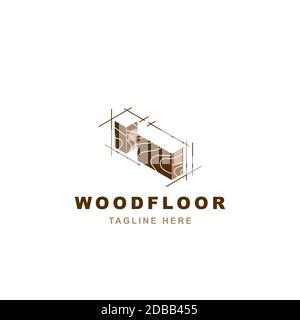 Wood logo with letter I  shape illustration vector design template Stock Vector