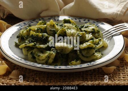 Orecchiette pugliesi with cime di rapa Stock Photo