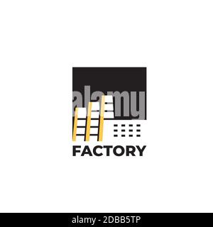 Factory illustration symbol logo design vector template. Stock Vector