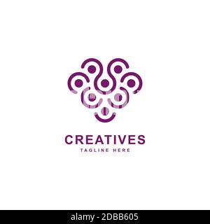 Grapes logo inspiration.Berry logo design symbol vector template.Abstract berry icon illustration Stock Vector