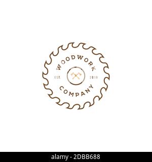 Wood work ,carpentry symbol logo design template Stock Vector