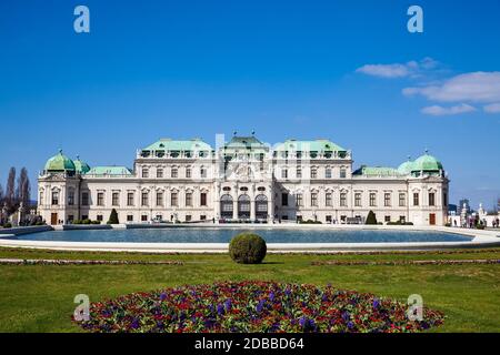 VIENNA, AUSTRIA - APRIL, 2018: Upper Belvedere palace in a beautiful early spring day Stock Photo