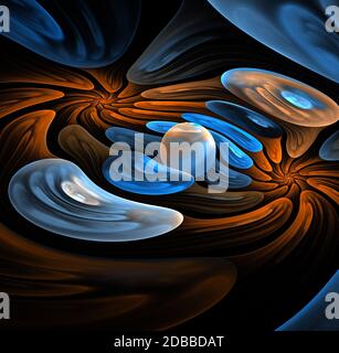 Abstract fractal shape plastic bead in the center. Stock Photo