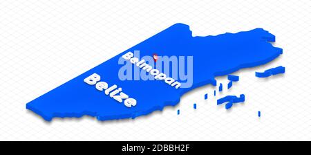 Illustration of a blue ground map of Belize on white isolated ...