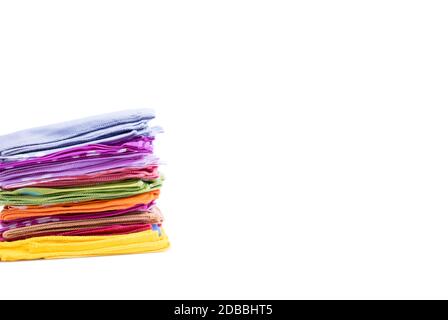 Stack handkerchief on isolated white background. Stock Photo