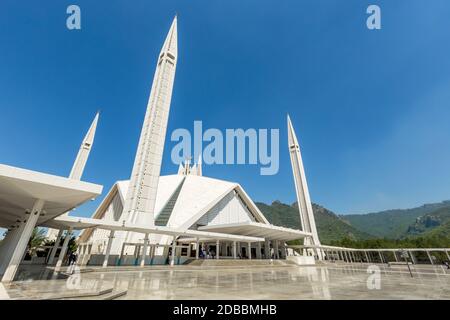 Shah Faisal Mosque is one of the largest Mosques in the World. Islamabad, Pakistan. Stock Photo