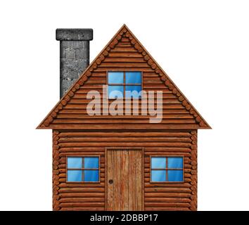 Wooden Log Cabin House Isolated Stock Photo - Alamy