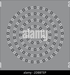 n optical illusion. Circles that appear to be spiraling. Stock Photo