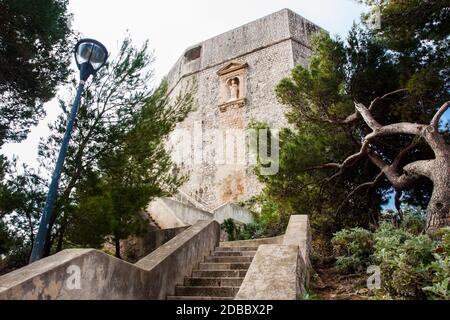 Medieval Fort Lovrijenac located on the western wall of Dubrovnik city Stock Photo