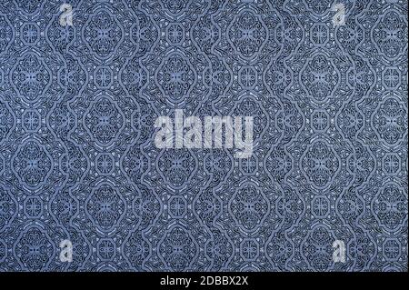 Seamless black and white damask wallpaper background pattern Stock Photo