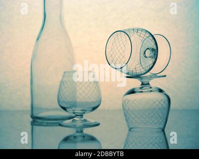 Liqueur glass ,transparent ,backlight Stock Photo