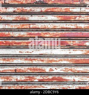 Rusty shutters of a garage. Ideal for concept and backgrounds. Stock Photo