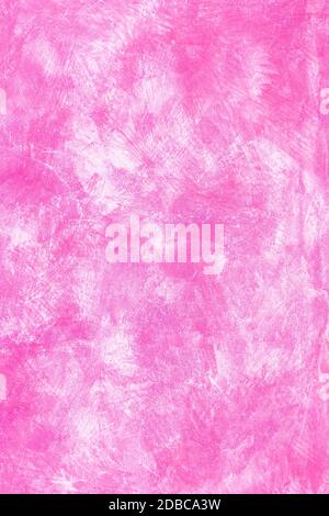Abstract pink wall background. Hand drawn painting. Painting on wall. Pink color texture. Fragment of artwork. Brushstrokes of paint. Modern art. Cont Stock Photo