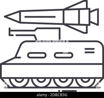Rocket tank icon, linear isolated illustration, thin line vector, web design sign, outline concept symbol with editable stroke on white background. Stock Vector
