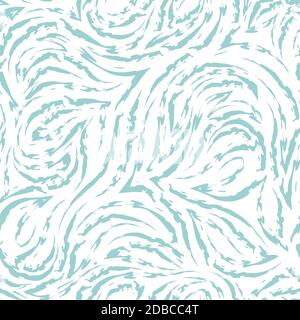 Turquoise smooth lines and corners with ragged edges isolated on white background vector seamless pattern.Abstract texture from uneven smooth lines Stock Vector