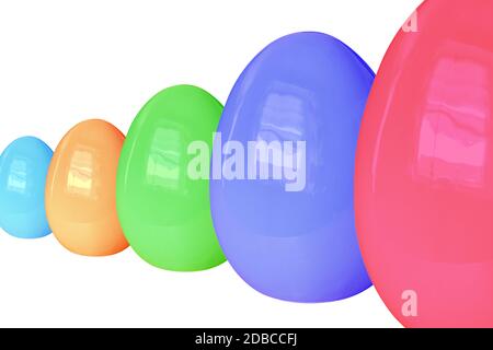 colorful shiny porcelain Easter eggs Stock Photo