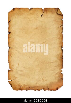 Old Brown Scroll Paper On White Background Stock Photo