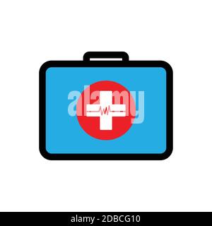 First aid kit flat Icon. Design template vector Stock Vector