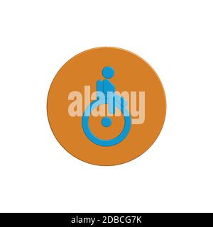 3D Disability Handicap Icon. Design template vector Stock Vector