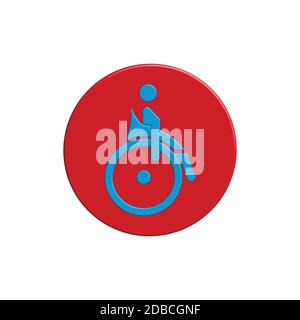 3D Disability Handicap Icon. Design template vector Stock Vector